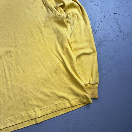 Mens Ski Skins Long Sleeve Turtleneck Shirt Thermal Base Layer Yellow XL VTG 80s