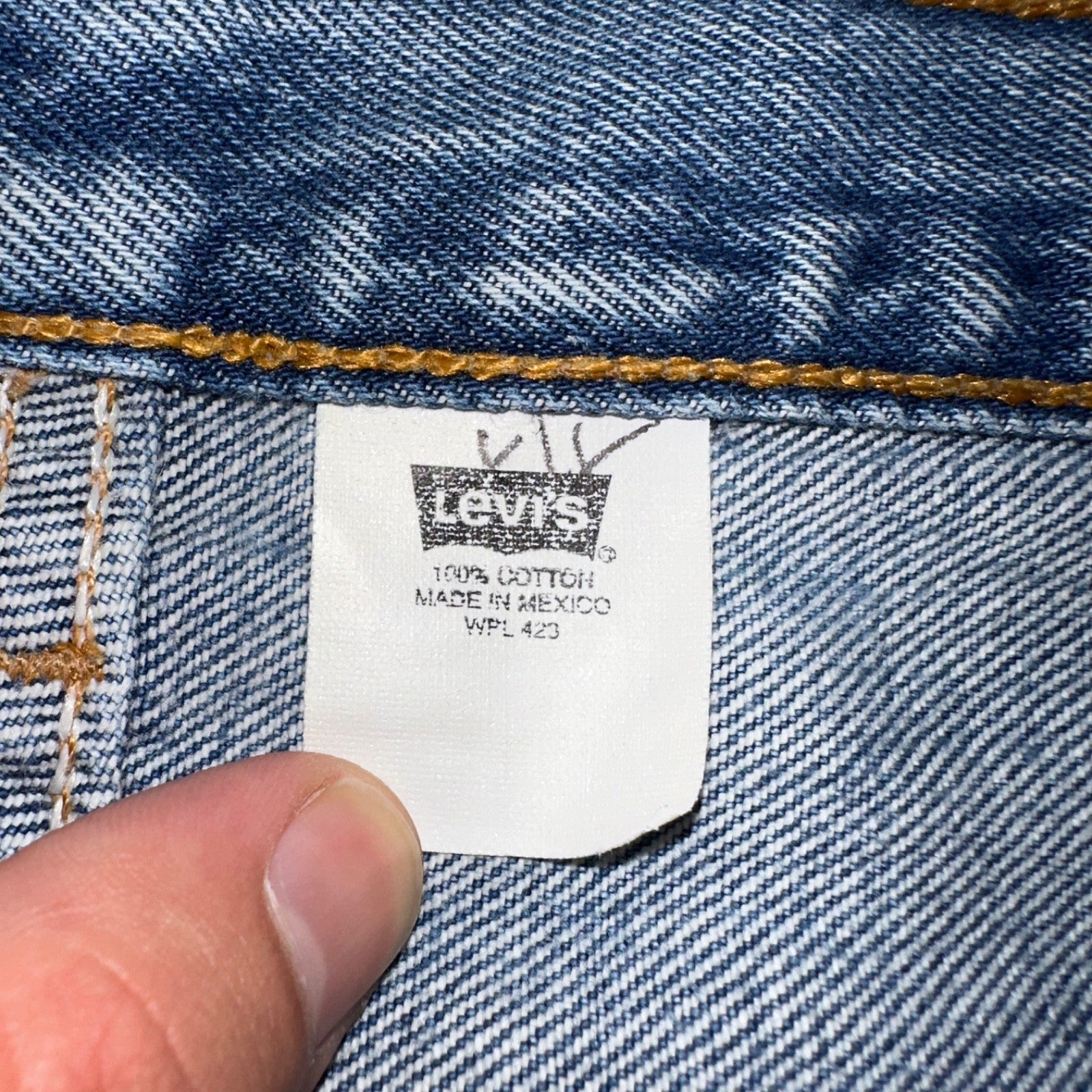 Levis 501 Vintage 90s Mex XX Straight Leg Jeans Blue Light Wash 56x32 Act 50x28