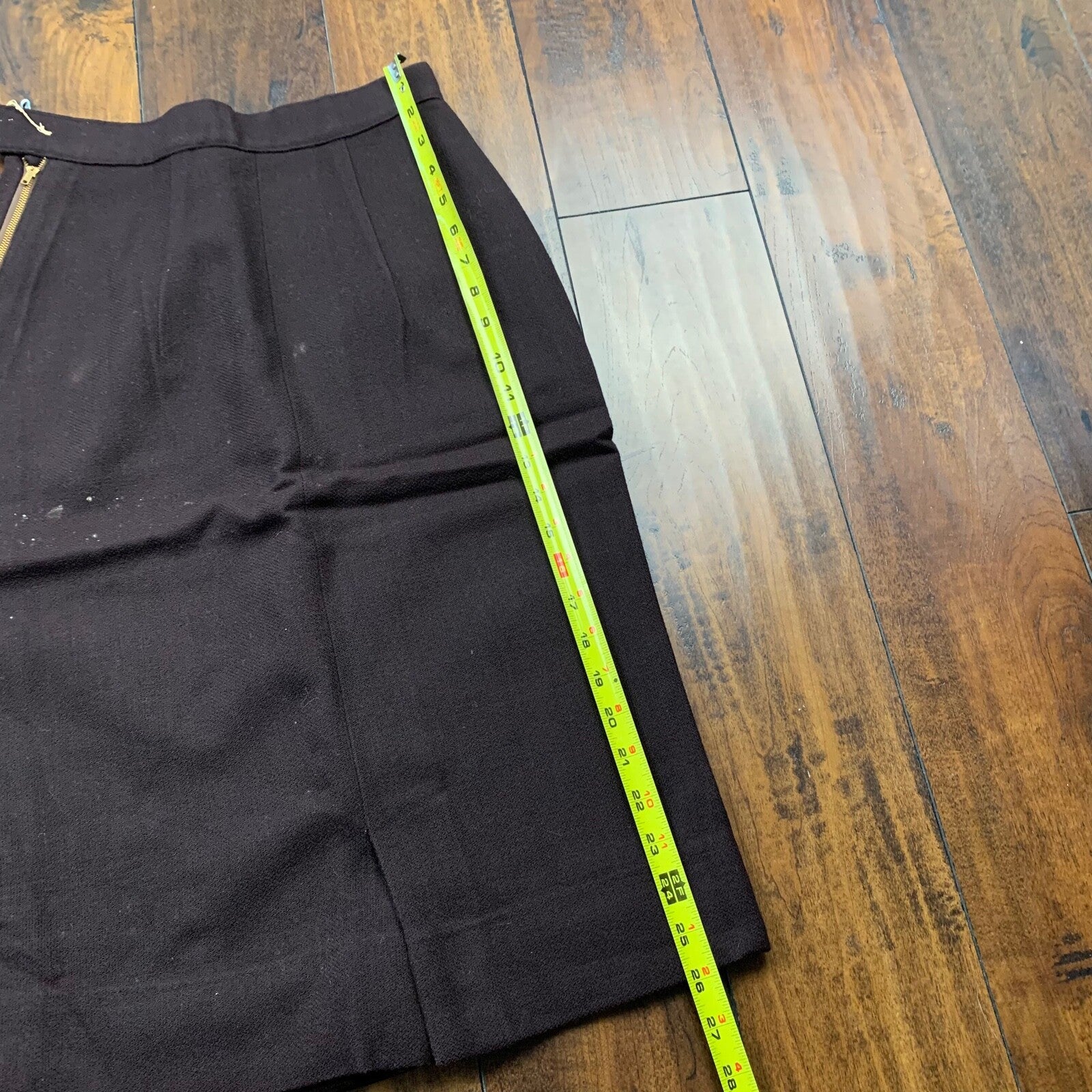 Vintage USA Rockabilly Womens Dress Brown Skirt 60s 70s Top Bottom Sanforized