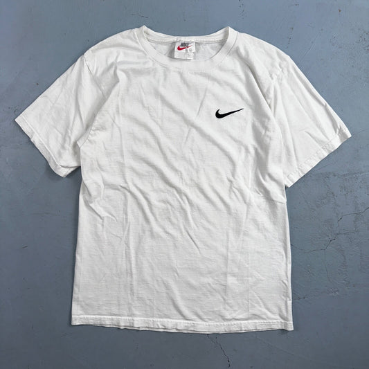 Nike Boys XL White Basic USA VTG T Shirt Side Check Embroidery Cool Gym Work 90s