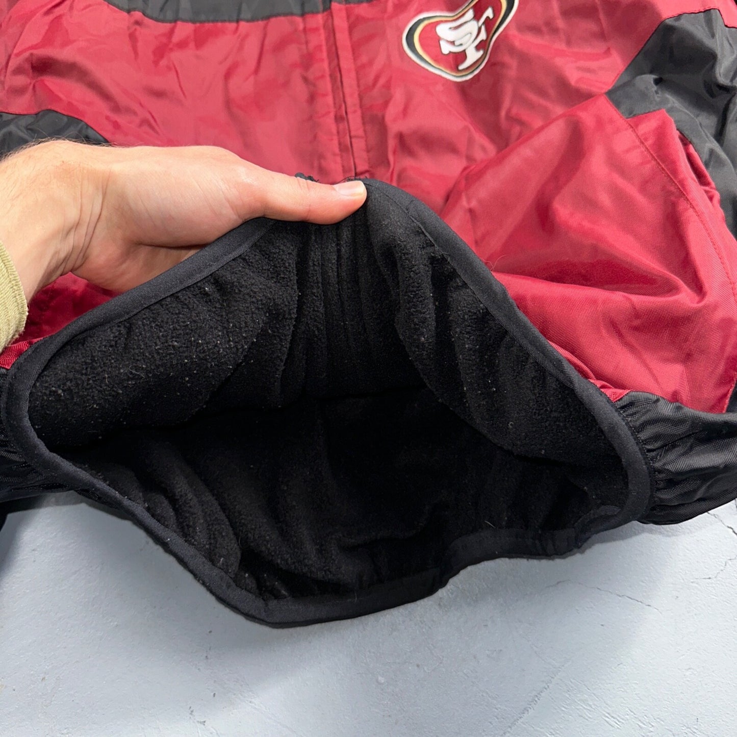 NFL SF San Francisco 49ers Fleece VTG Reversible Red & Black Jacket Size M