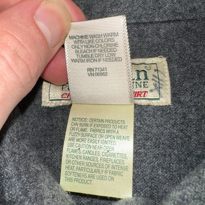 LL Bean VTG Mens L Chamois Cloth Gray Shirt Soft Cozy Flannel Cotton 90s
