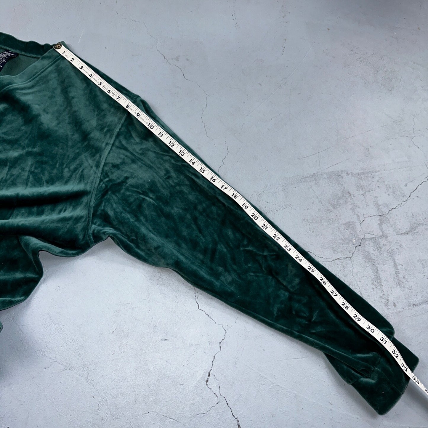 VTG Mens Lands’ End V-Neck Cotton Blend Velour L/S PULLOVER Made USA Sz XL 90s