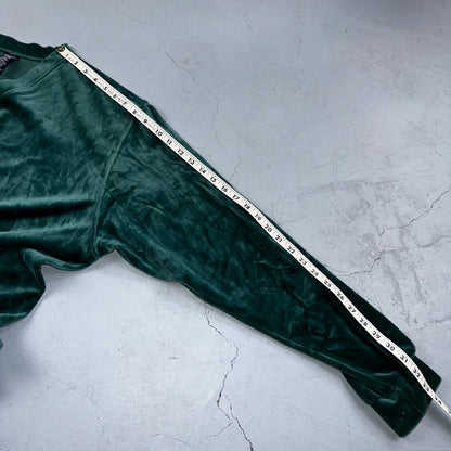 VTG Mens Lands’ End V-Neck Cotton Blend Velour L/S PULLOVER Made USA Sz XL 90s