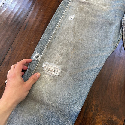 Levis 501 Vintage 90s Straight Leg XX USA Jeans 32x36 Thrashed Wash Act 30x31