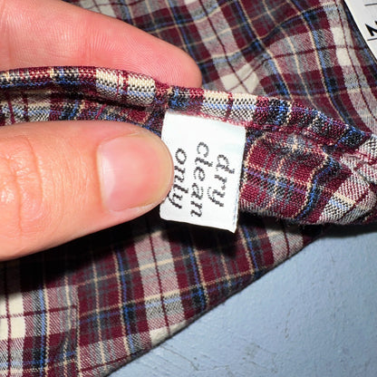 Vintage Pendleton Shirt Mens M Wool Plaid Flannel USA Button 1970s 70s Red