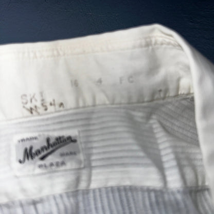 Manhattan Plaza VTG 20S 30S Mens 16 White Dress Bib Tuxedo Shirt Antique 1920s