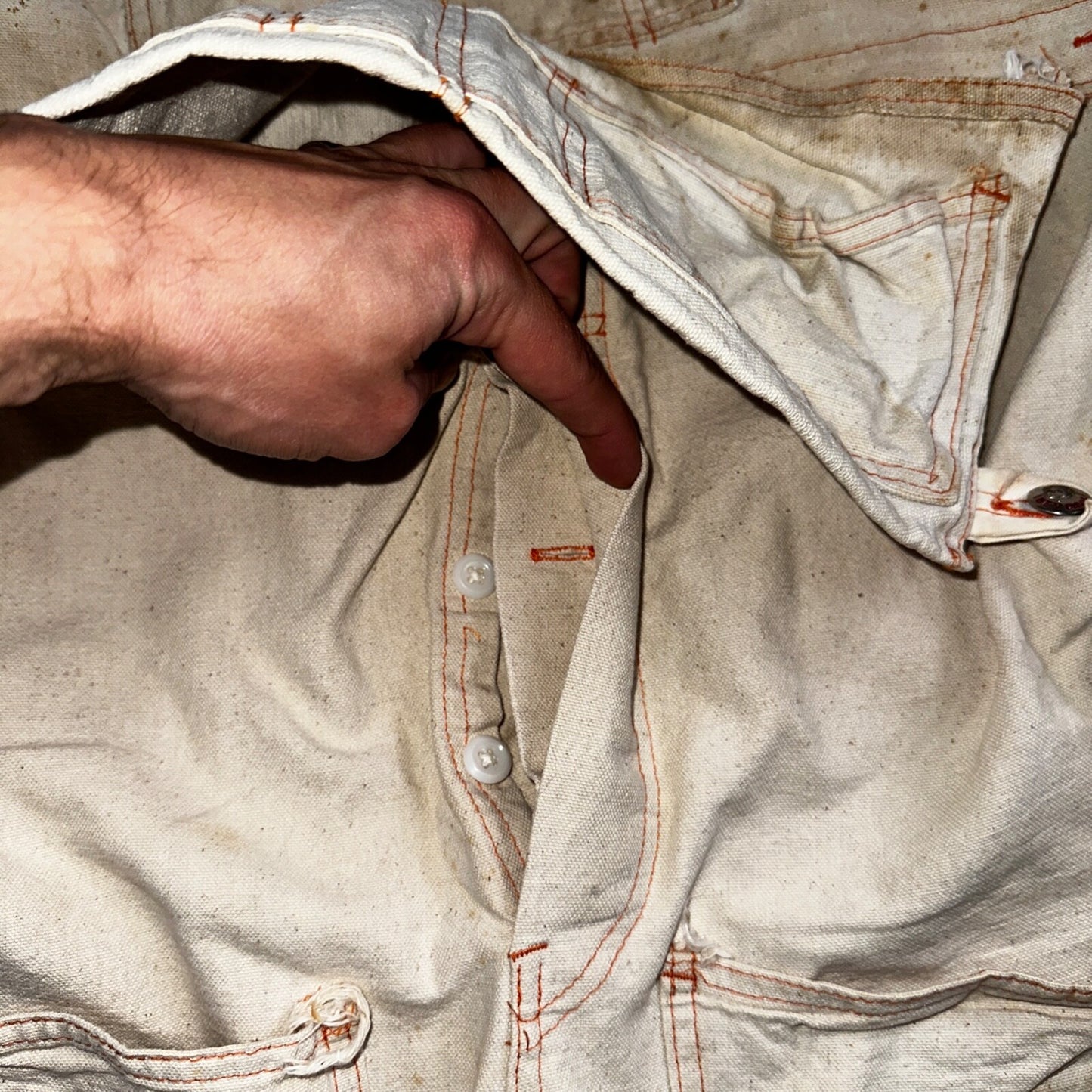 Ben Davis Vintage 60s Yellow Tag Canvas Overalls Pants Union 1960s USA Thrashed