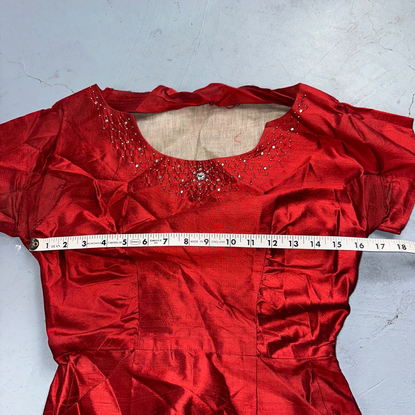 Real Vintage 1940s Lorayne Original Long Red Top Button Down Dress Women's 40s