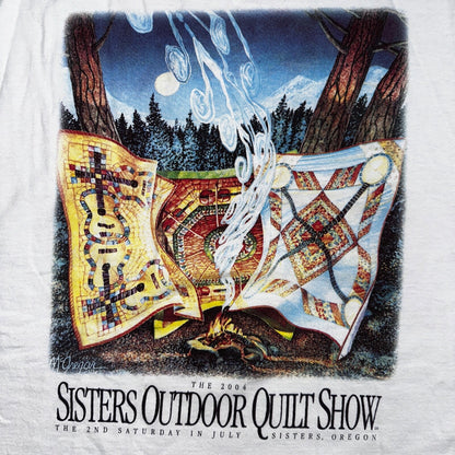 Sisters Outdoor Quilt Show VTG T Shirt Sewing Art Oregon Y2K 2004 Artsy Ladies