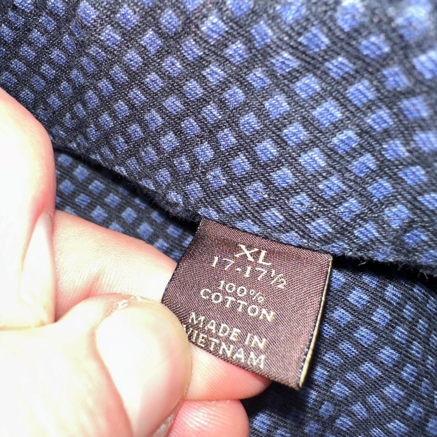 Tasso Elba Mens Shirt XL Floral Paisley Button Down Long Sleeve Cotton Navy