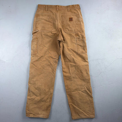Carhartt Carpenter Pants Duck Canvas Flannel Lined B111 BRN Workwear Men 32x32