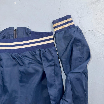 Vtg Coors Light Satin Poly Bomber Jacket Rockabilly Blue USA Talon 1960s 1970s