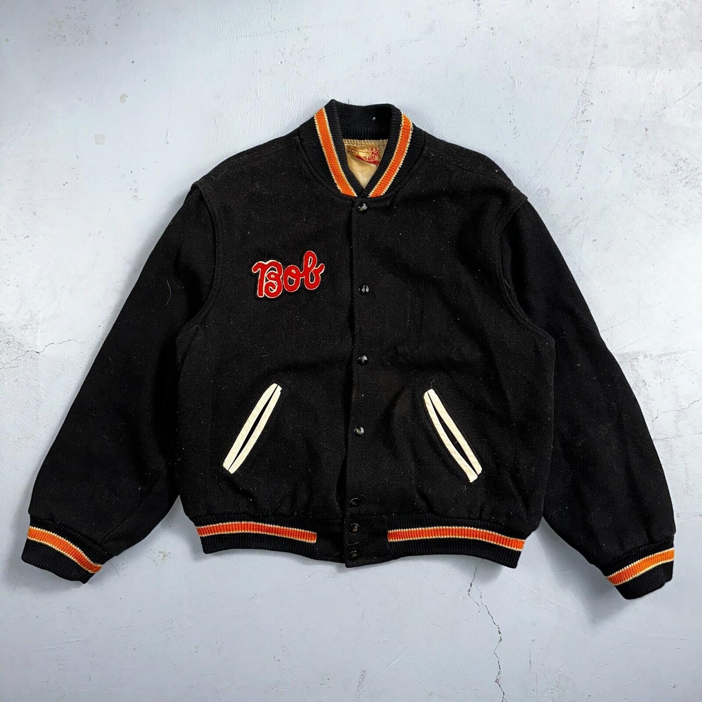 VTG Bill Beard Varsity Leather Letterman 60s Jacket L Portland USA Salem BOB