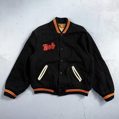 VTG Bill Beard Varsity Leather Letterman 60s Jacket L Portland USA Salem BOB
