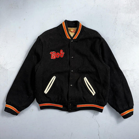 VTG Bill Beard Varsity Leather Letterman 60s Jacket L Portland USA Salem BOB
