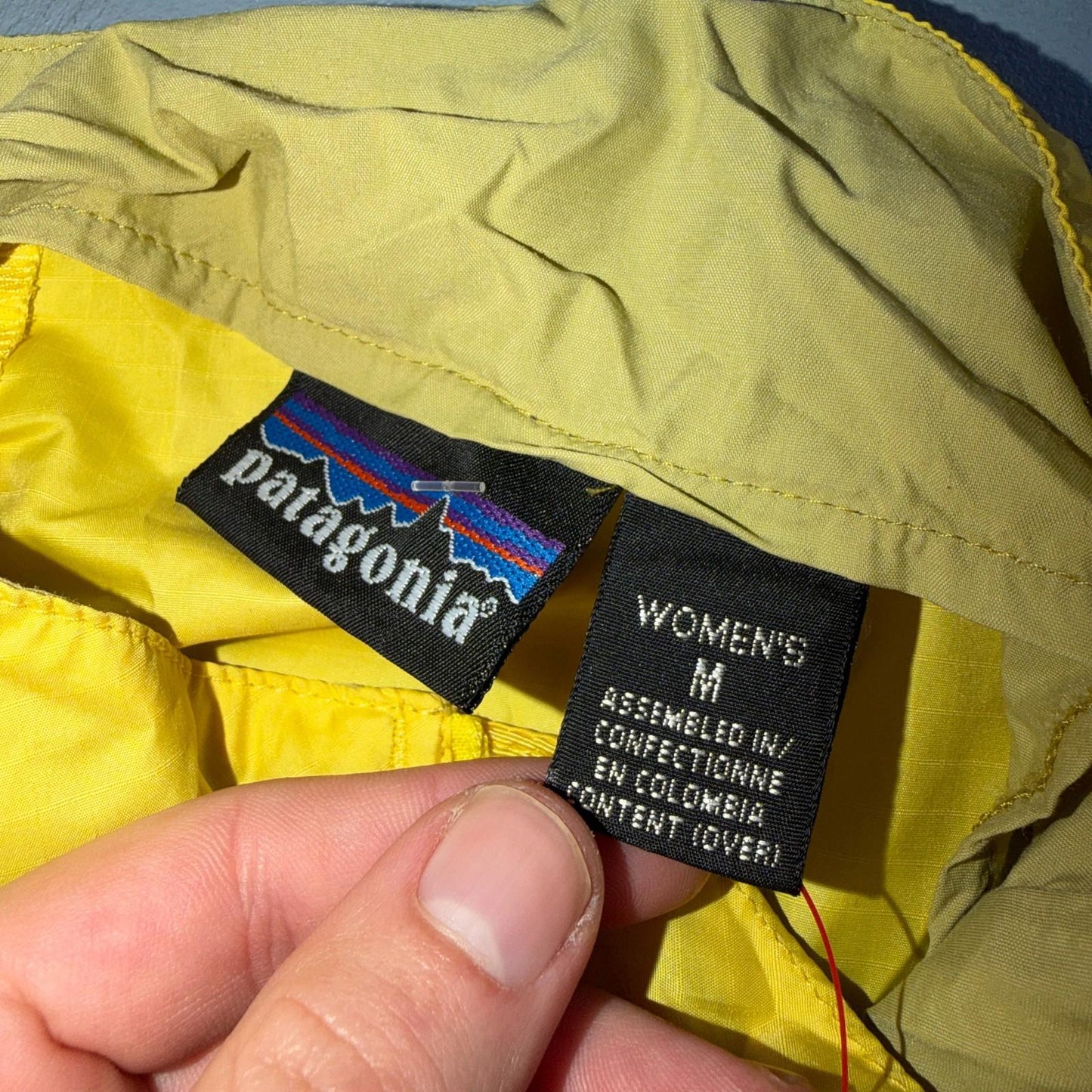 Patagonia Womens Jacket Yellow Medium Velocity Shell Windbreaker 90s VTG Hiking