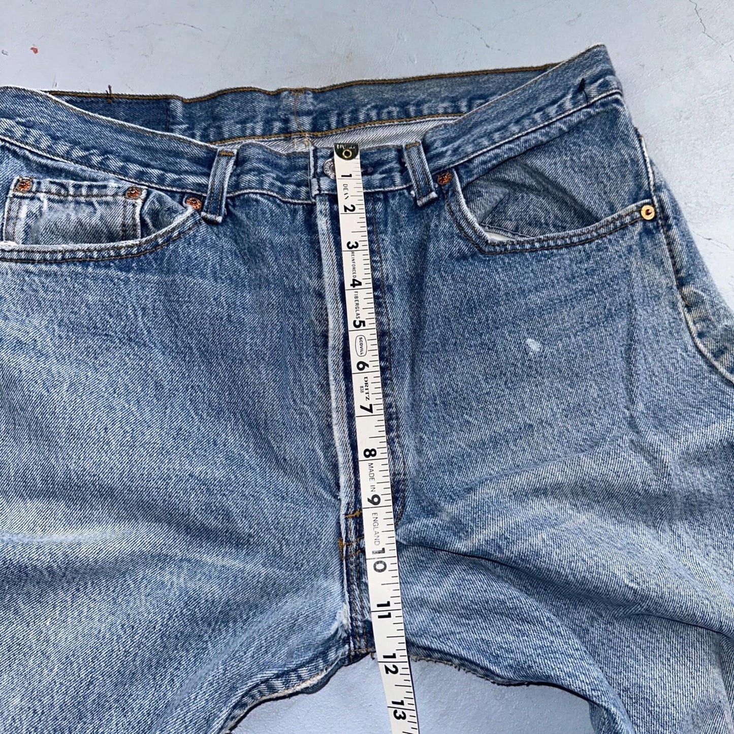 Levis 501 Vintage 90s USA XX Straight Leg Jeans 35x36 Blue Light Wash Act 32x32