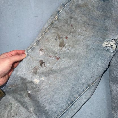 Levis 501 Vintage 80s Redline Selvedge USA XX Jeans Thrashed 32x36 Act 30x32