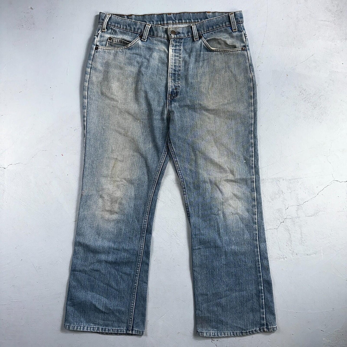 Levis 517 Vintage 80s USA Orange Tab Bootcut Flare Blue Jeans Talon Act 38x28