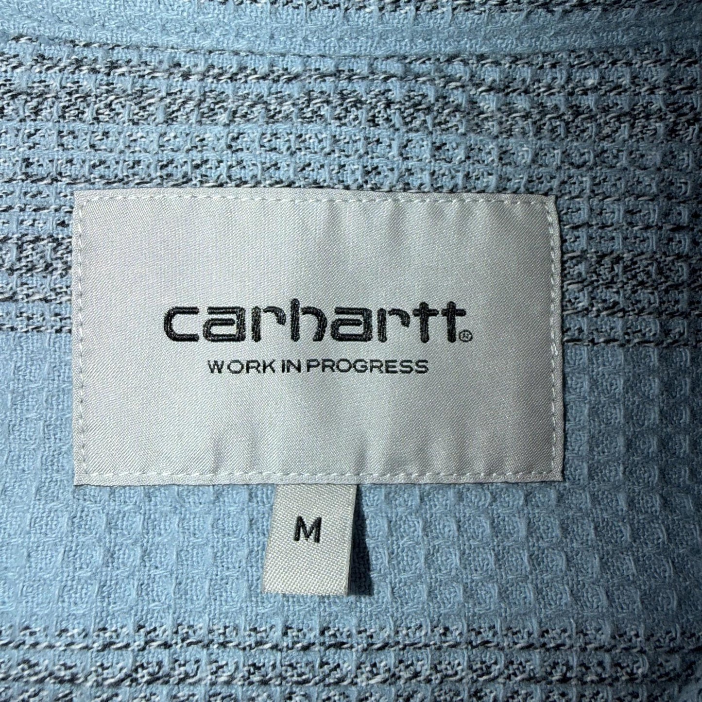 Carhartt Blue Striped Hinterland Foliage Iconic Mens M Camp Shirt VTG Style