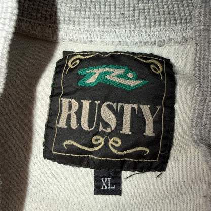 Vintage 90s Rusty Surf Skate Pullover Crewneck Sweatshirt Gray Men’s Size XL