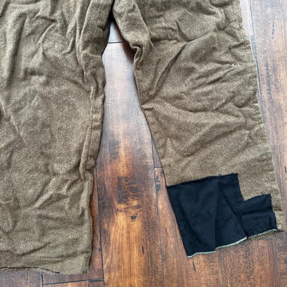 WWII Army Wool Field Trousers 35x28 Cold Weather Green 1940s 40s Destroyed USMC