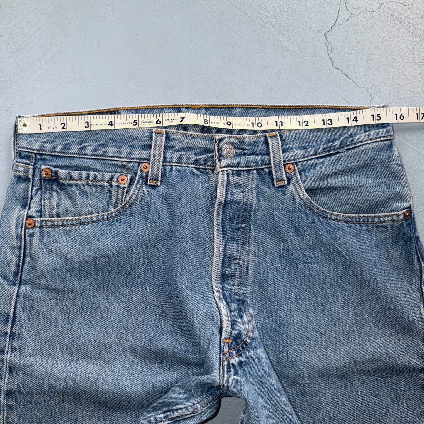 Levis 501 Vintage 90s Y2K XX Straight Leg Jeans Blue Light Wash 32x32 Act 31x30