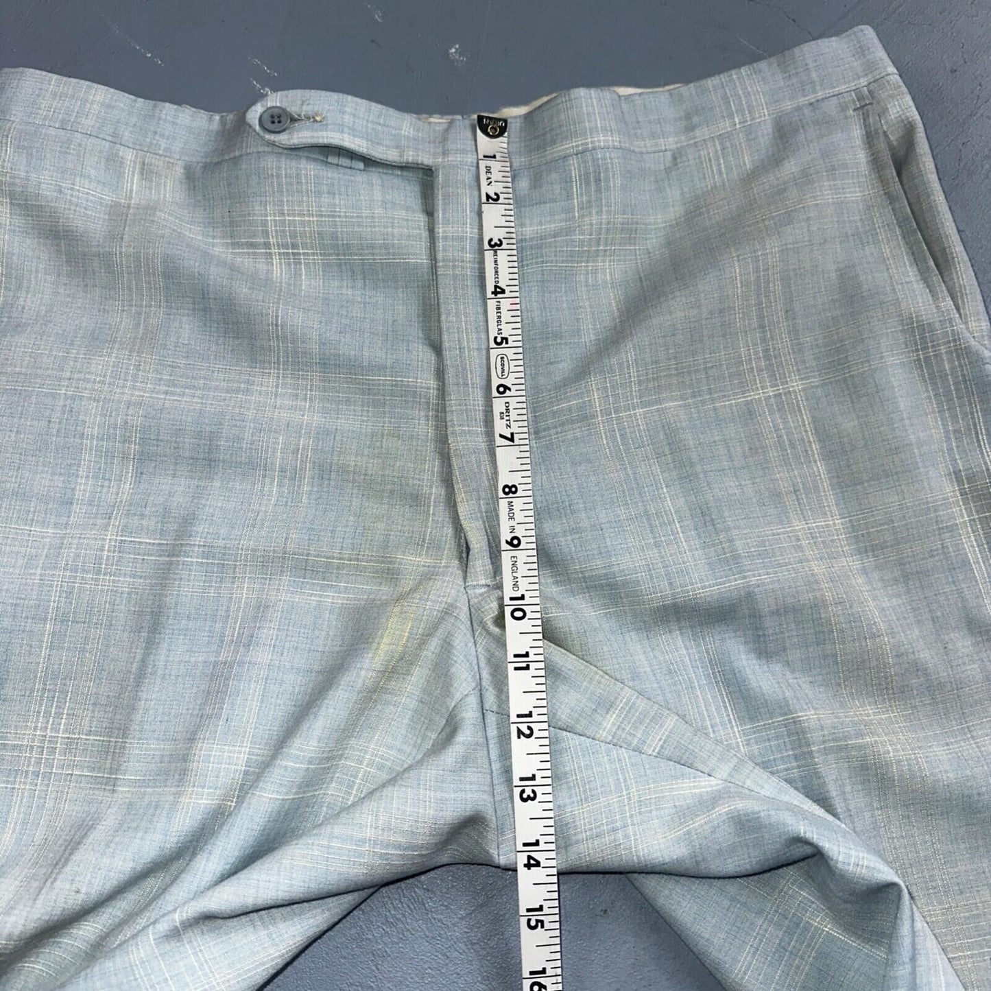 VTG Mens 3 PC Suit 44 Jacket Coat Pants Vest Plaid Rockabilly 70s Stained