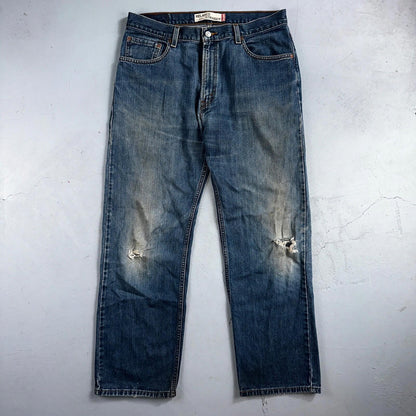 Levis 559 Relaxed Straight Fit Rugged Dark Blue VTG Y2K Denim Jeans Mens 36x32