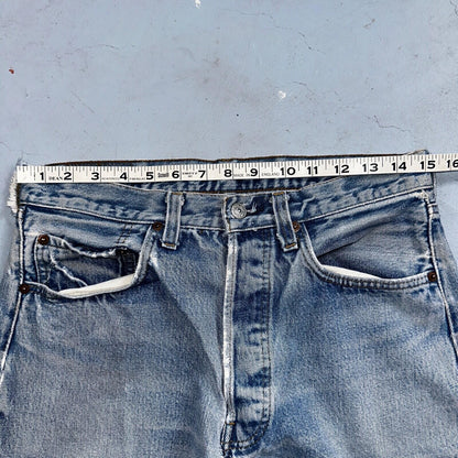 Levis 501 Vintage 80s Redline Selvedge USA XX Jeans Thrashed Light Act 30x33