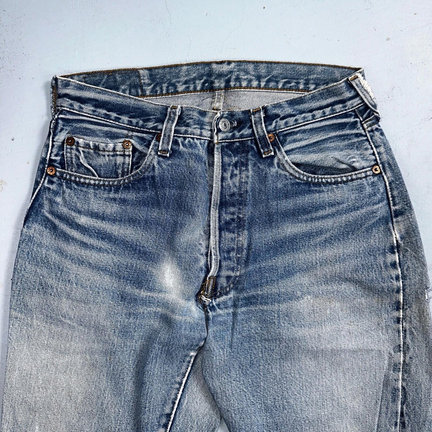 Levis 501 Vintage 80s Redline Selvedge USA XX Jeans Light Wash 1980s Act 28x32