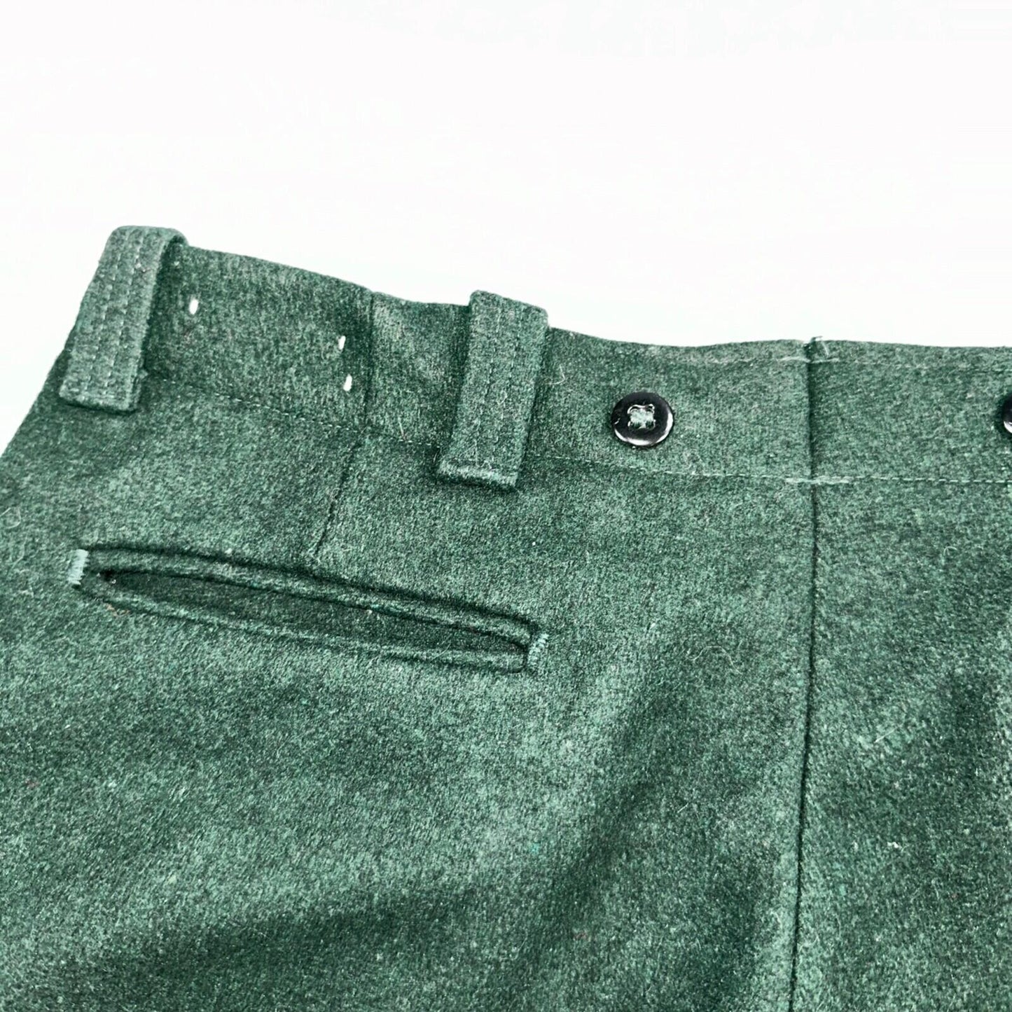 1960s Vintage Green Heavy Wool Hunting Pants 34x28 USA Dry Clean Rockabilly 60s