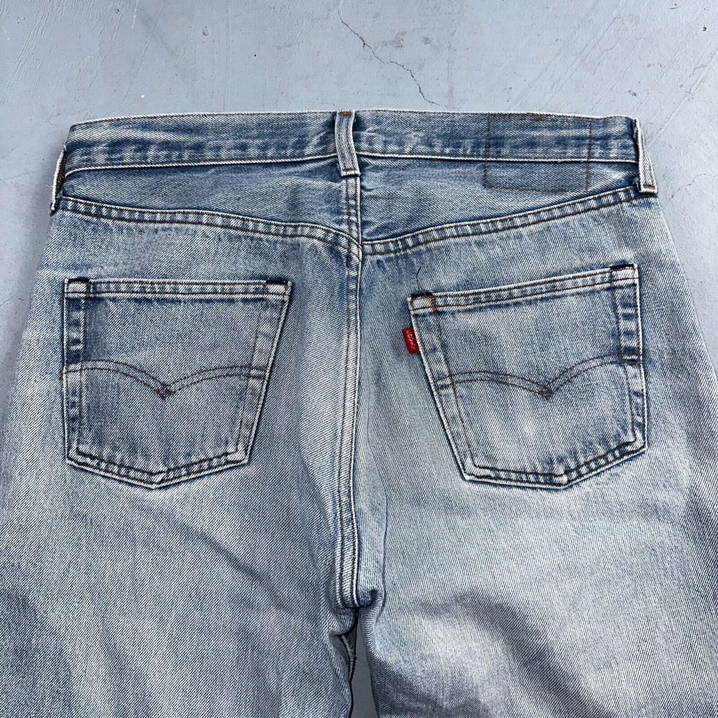 Levis 501 Vintage 80s Redline Selvedge USA XX Jeans Light Wash 524 Act 32x27