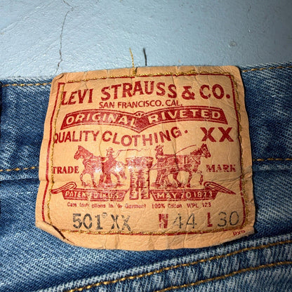Levis 501 Vintage Y2K XX Straight Leg Jeans Blue Light Wash 44x30 Act 40x26