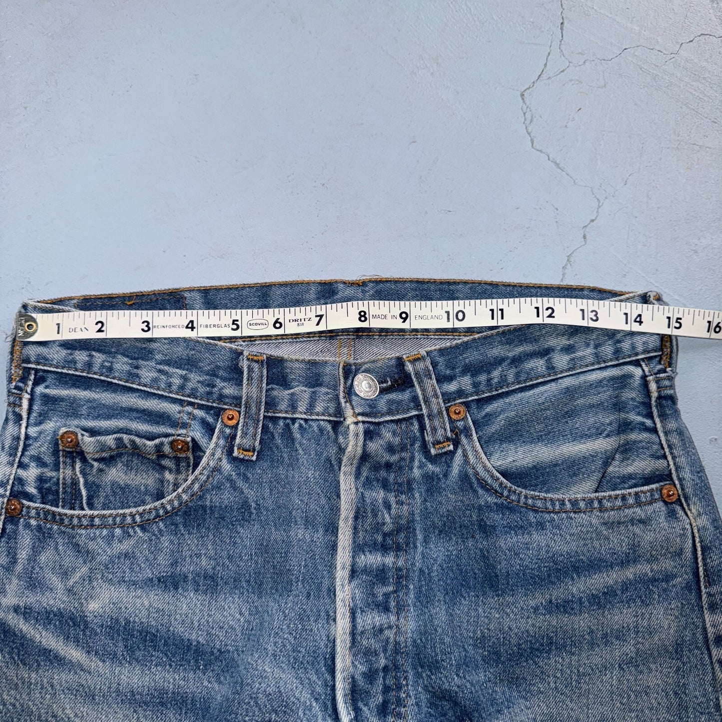 Levis 501 Vintage 80s Redline Selvedge USA XX Jeans Light Wash 31x40 Act 29x35