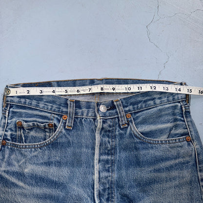Levis 501 Vintage 80s Redline Selvedge USA XX Jeans Light Wash 31x40 Act 29x35