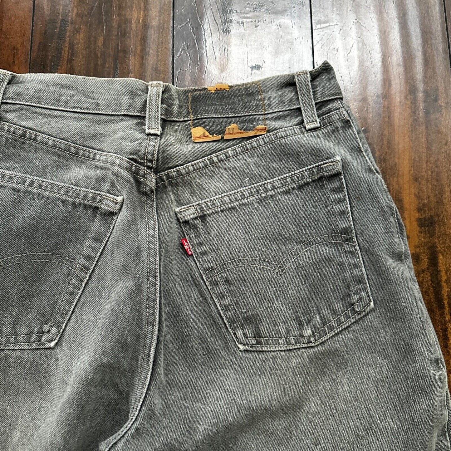 VTG 90s Levis 501 Button Fly 27x30 USA Tag Jeans Straight Wash Grey XX Act Faded