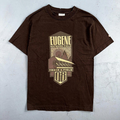 Nike Eugene VTG T Shirt Hayward Field Track 2008 Brown Tee Small Oregon Y2K