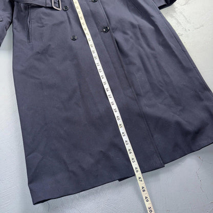 Jacques Gevertz Size 40 Blue Button Up Coat VTG Double Breast Peacoat 80s Paris
