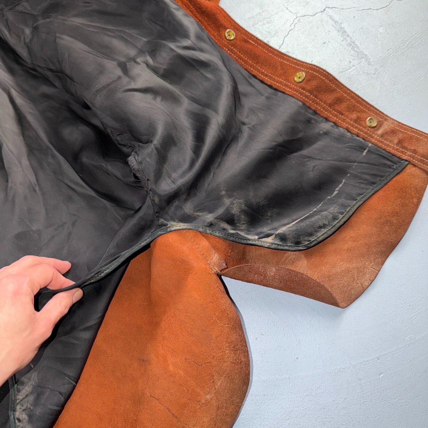 Buckboard Vintage Suede Leather Western Jacket Snap Buttons Men’s Size 44