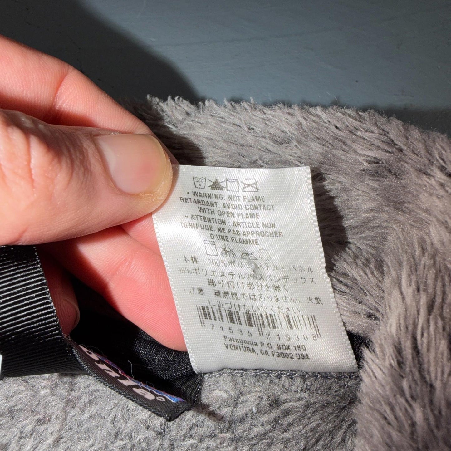 VTG Patagonia R1/R2 Regulator Polartek Deep Pile Fleece Grey Black Jacket USA S