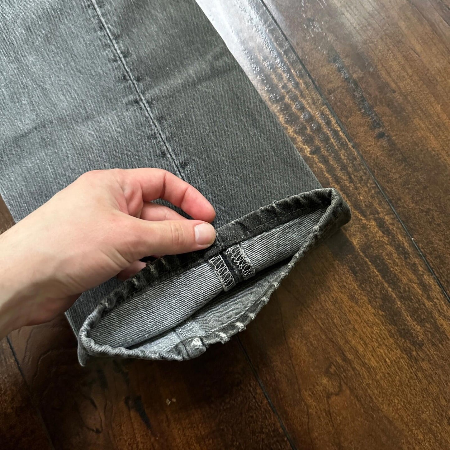 VTG 90s Levis 501 Button Fly 33x34 USA Tag Jeans Straight Wash Grey XX Act 30x32