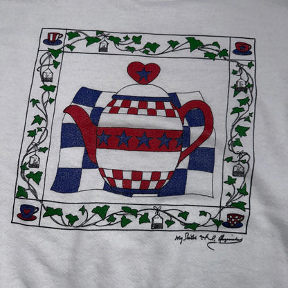 Grandma Core Tea 90s USA Sweatshirt VTG Crewneck Large Autumn Fall Halloween
