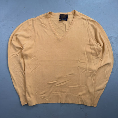 Pendleton 1960s VTG Sir Men's Tan 100% Cashmere V-Neck Sweater Beige 50s 60s