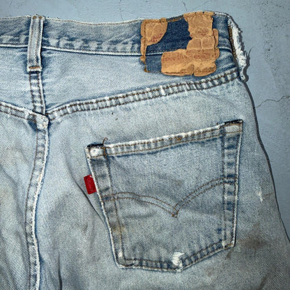 Levis 501 Vintage 80s Redline Selvedge USA XX Jeans Thrashed 32x36 Act 30x32