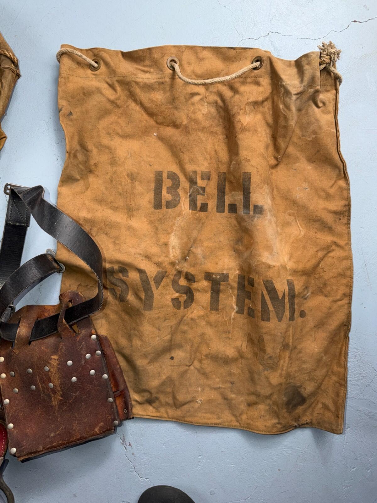 VTG Bell System Telephone Repairman Tool Bag Case Lineman Belt Canvas 50s 60s