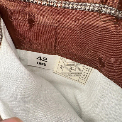 VTG Mens 3 PC Suit 42 Jacket Coat Pants Vest Plaid Rockabilly 70s 1970s Brown