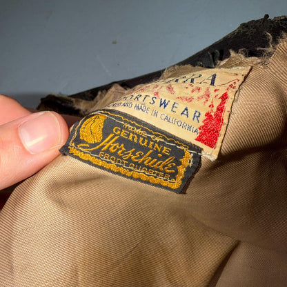 VTG 50s Sierra Sportswear Horsehide Leather Jacket Distressed Buco A2 Bomber