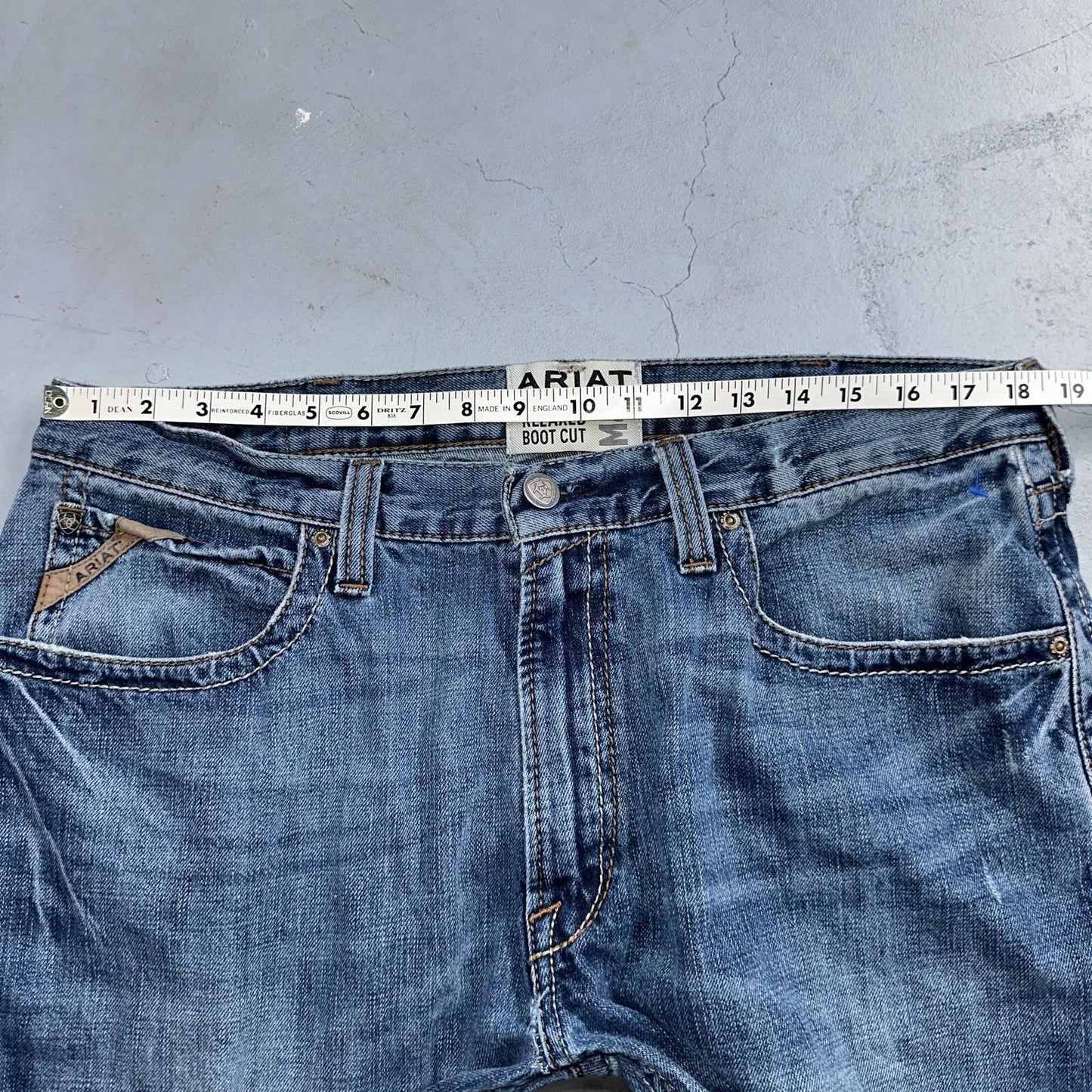 Ariat Jeans Mens 36x34 Blue M4 Boot Cut Relaxed Coltrane Jeans Denim Medium Wash